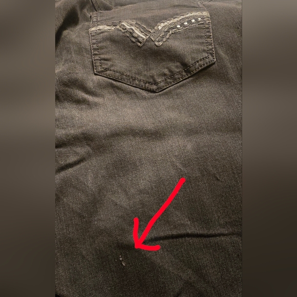 Mudd Juniors size 17 Vintage Black Skinny Jeans Mid Rise Funky Cool Design VGC - Picture 6 of 6